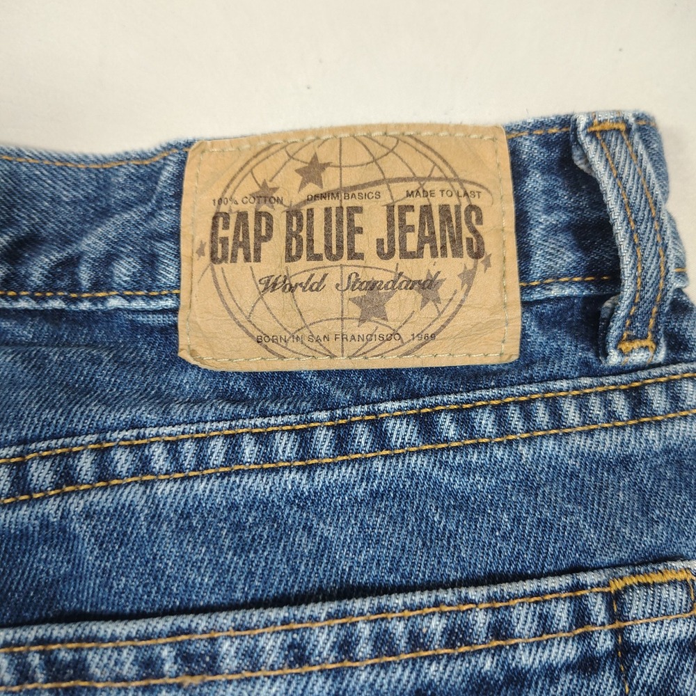 Gap Jeans Women 8 Blue Low Rise Straight Leg Solid Cotton Denim - Picture 4 of 8